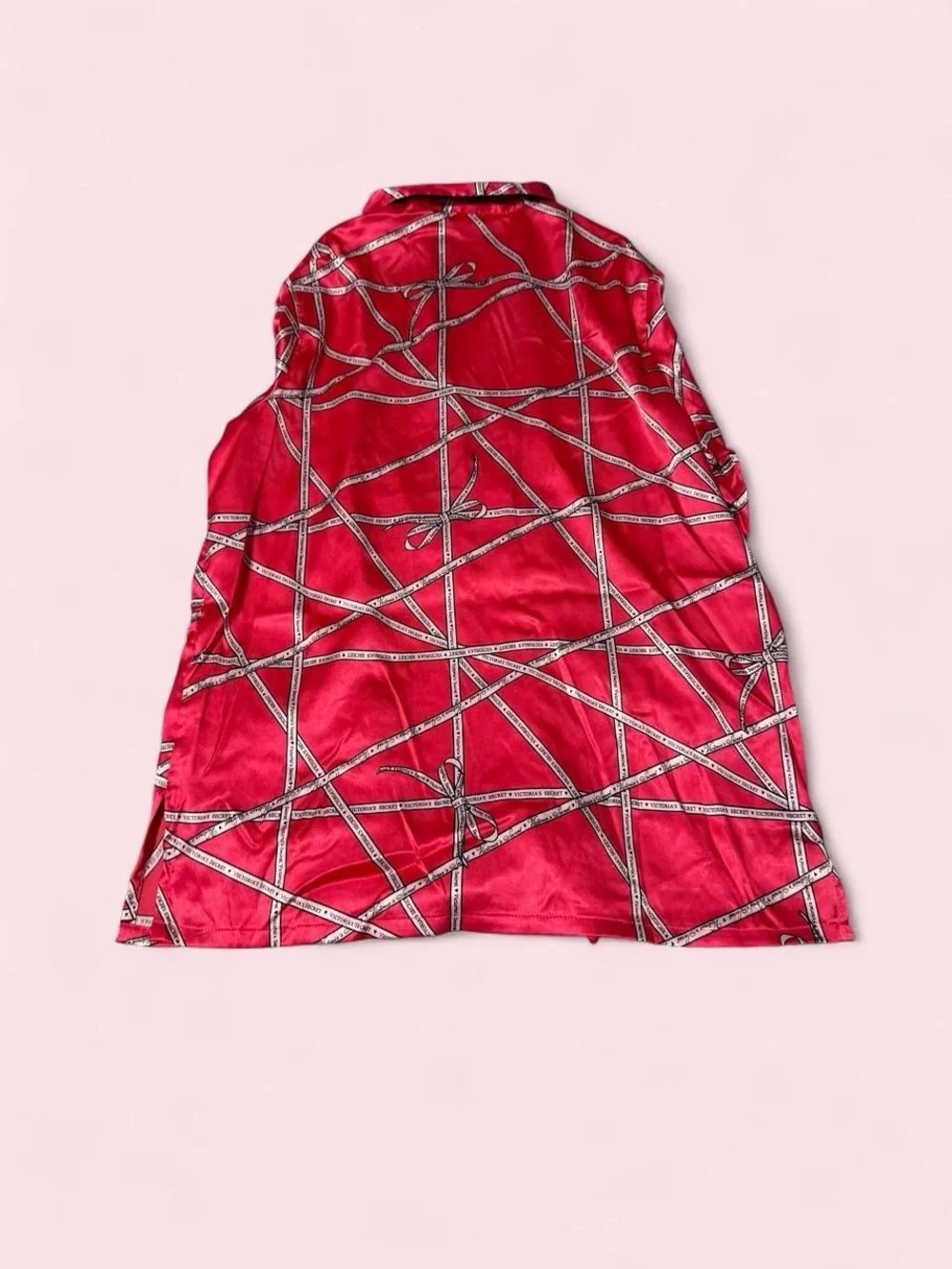 Victoria's Secret Pink Satin Sleepwear with Logo Ribbon Detail